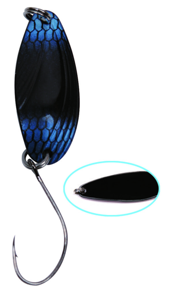Trout Spoon Queen, 2,5g, schw.-blau/schwarz SB1