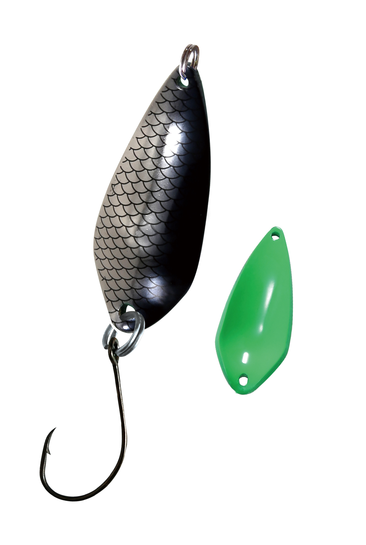 Trout Spoon Heavy Scale 4,4g, schw-gr/fluogr SB1