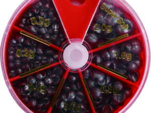 Schrotblei Dose gross rot Sort. SB1