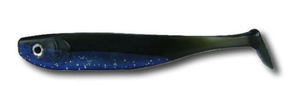 Glücksgummi Schaufel 13cm schw./blau Tüte 50 Stk