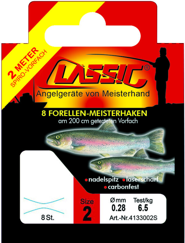 Cl. Forellenhk. geb. blau 200cm Gr.2 SB8