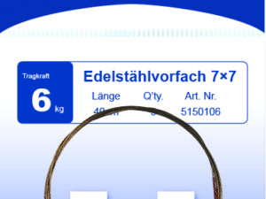 Edelstahlvorf.7x7 m.Wirbel+Snap,40cm/6kg SB3