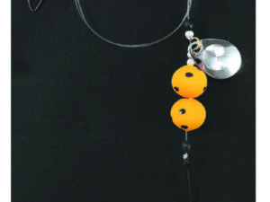 Platt.-Vorfach.orange m.schw.Punkten SB1